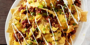 Cafe Style Cheesy Nachos At Home